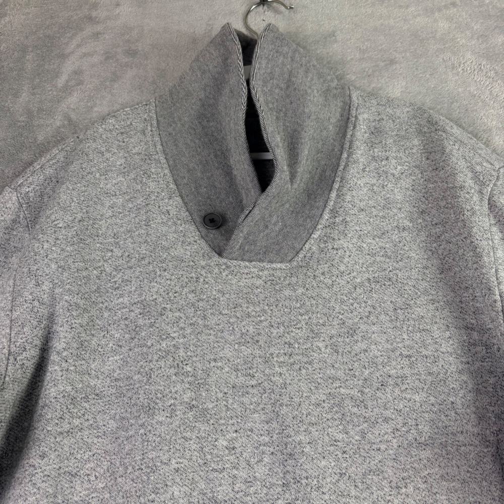 UNTUCKit Women Large‎ Grey Shawl Collar Sweater Cotton Button Pullover Heathered - Picture 2 of 11